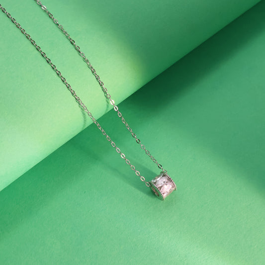 Barrel Silver Pendant Chain