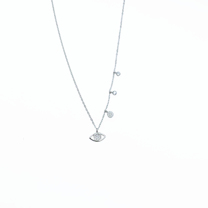 Evil Eye Inspired Sterling Silver Pendant Chain