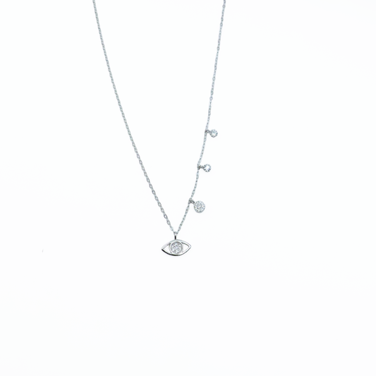 Evil Eye Inspired Sterling Silver Pendant Chain