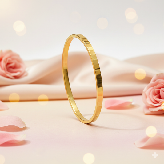 Aureus Sleek Rose Gold Sterling Silver Kada