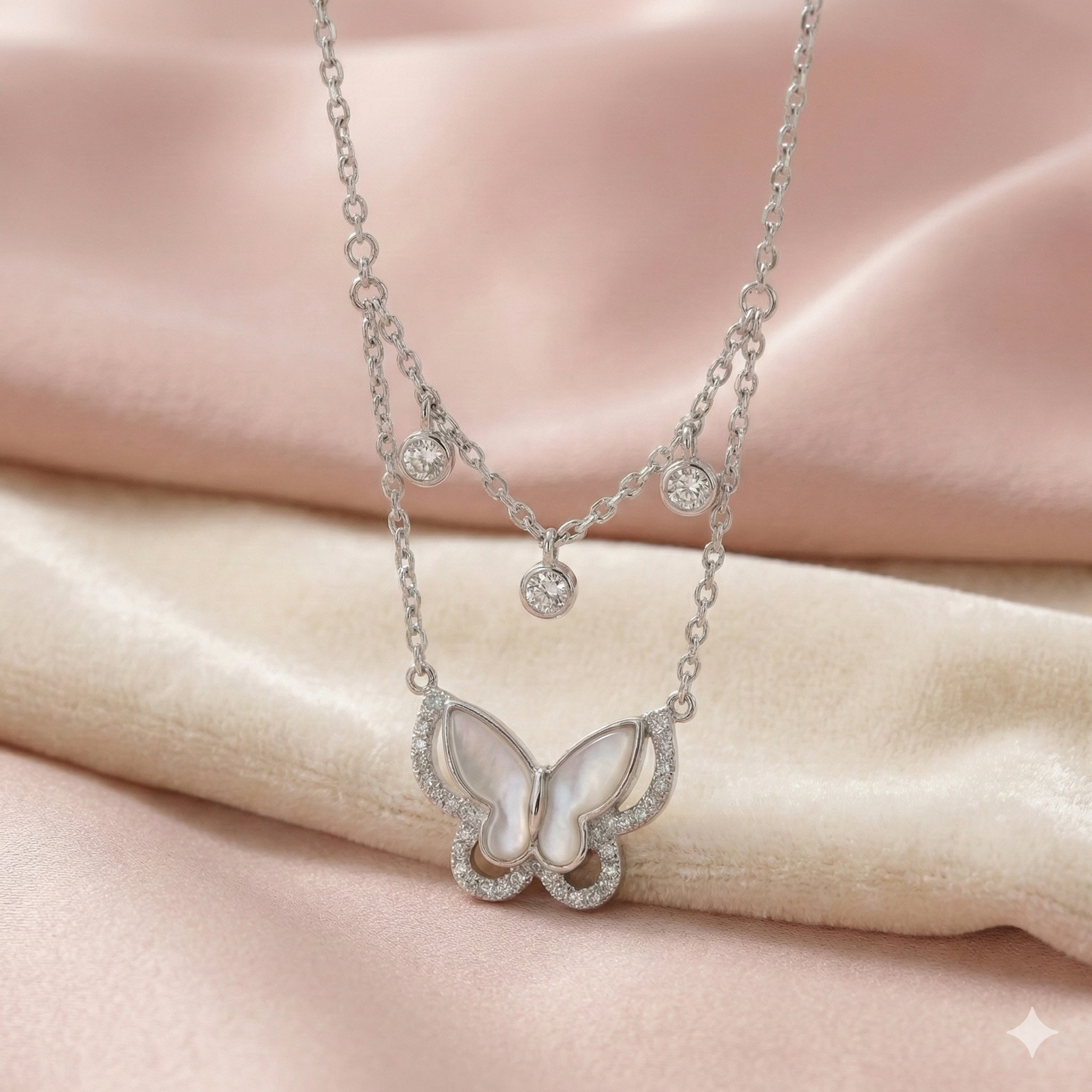 Dual Layer Butterfly Charm Chain