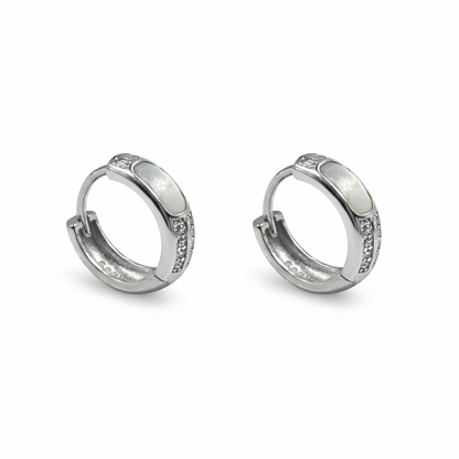 Luna Pearl Accent Hoop Earrings