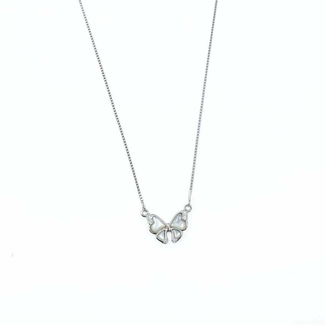 Butterfly Charm Silver Chain Pendant