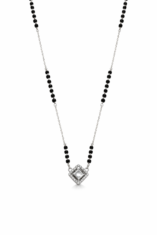 Precision Frame Silver Mangalsutra Pendant