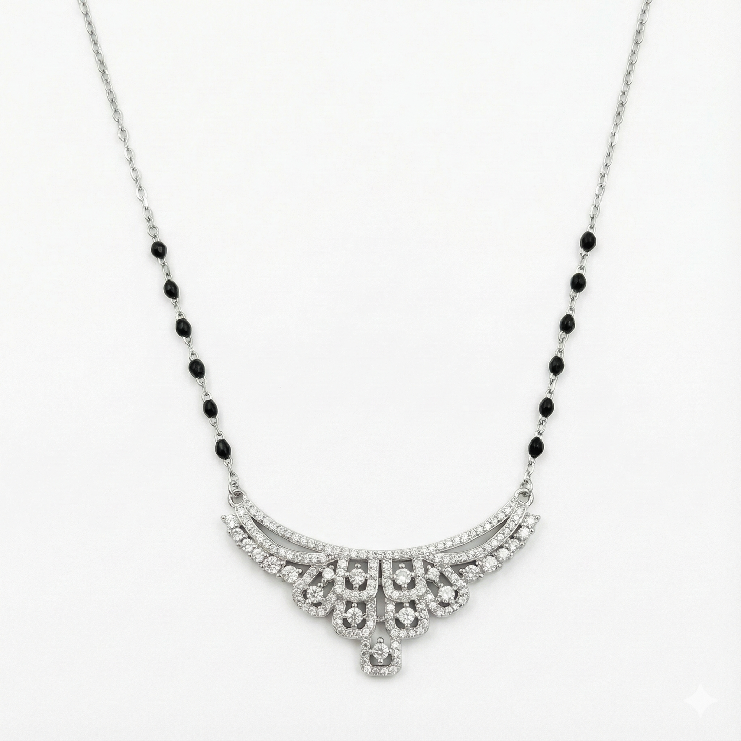 Radiant Cascade Silver Mangalsutra