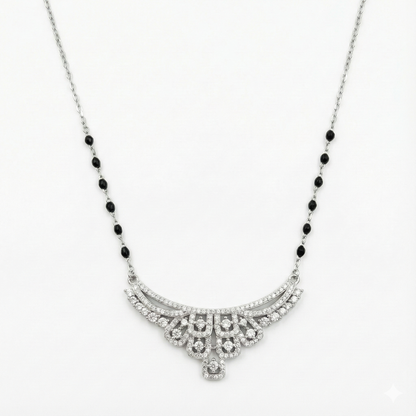 Radiant Cascade Silver Mangalsutra
