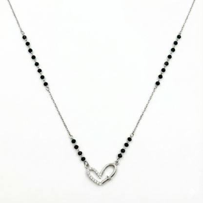 Open Heart Link Silver Mangalsutra