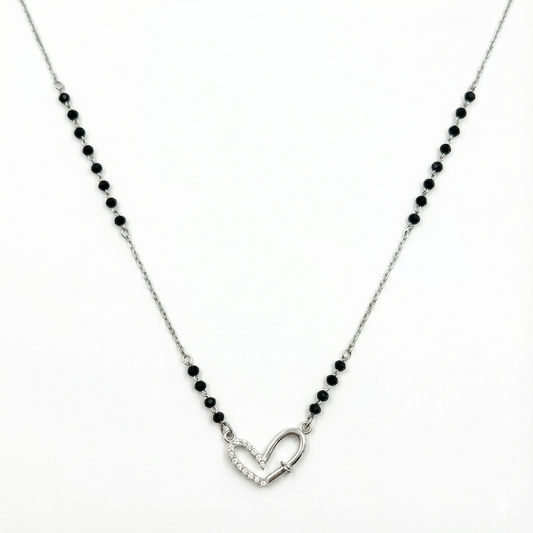 Open Heart Link Silver Mangalsutra