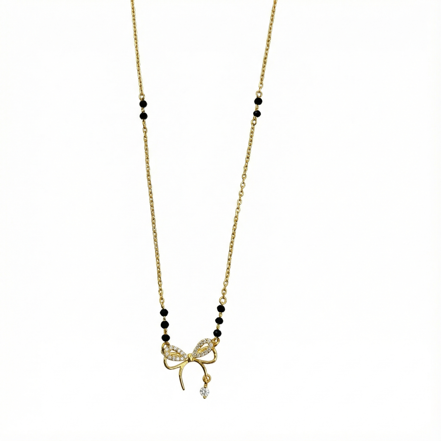 Bow Charm Gold plated Delicate Mangalsutra