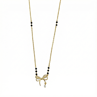 Bow Charm Gold plated Delicate Mangalsutra