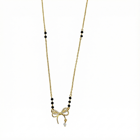 Bow Charm Gold plated Delicate Mangalsutra