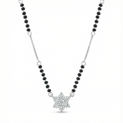 Tarika Stellar Bloom Silver Mangalsutra Pendant