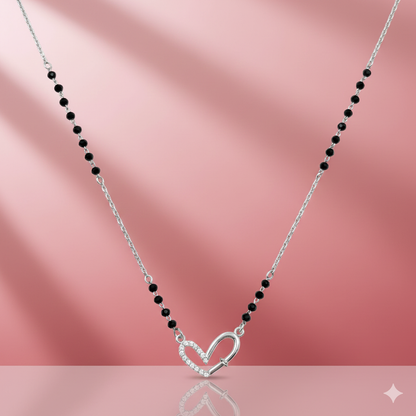 Open Heart Link Silver Mangalsutra