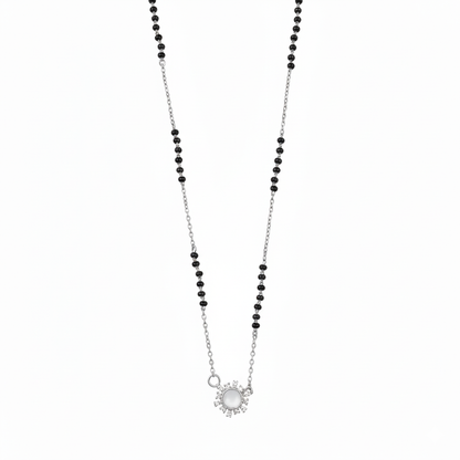 Luna Halo Silver Mangalsutra