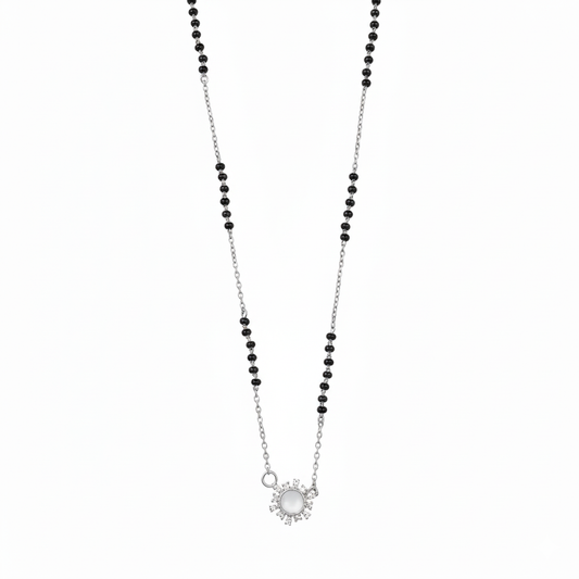 Luna Halo Silver Mangalsutra