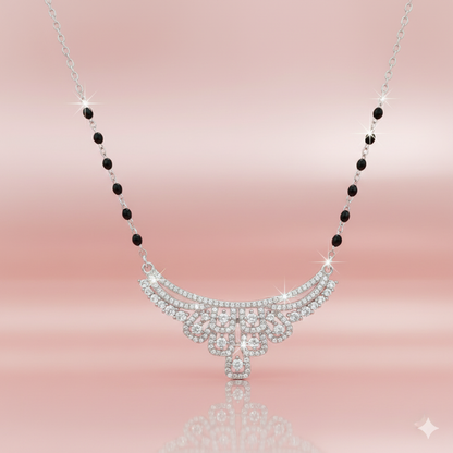 Radiant Cascade Silver Mangalsutra