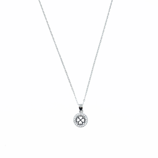 Four-Leaf Clover Silver Chain Pendant