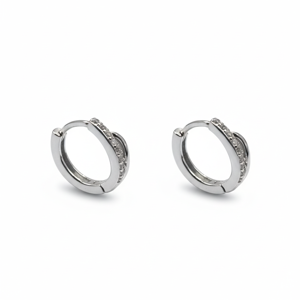 Dual Line Pavé Hoop Earrings