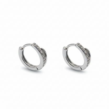 Dual Line Pavé Hoop Earrings