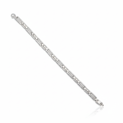 Sterling Silver Men's Rectangular Link Bracelet