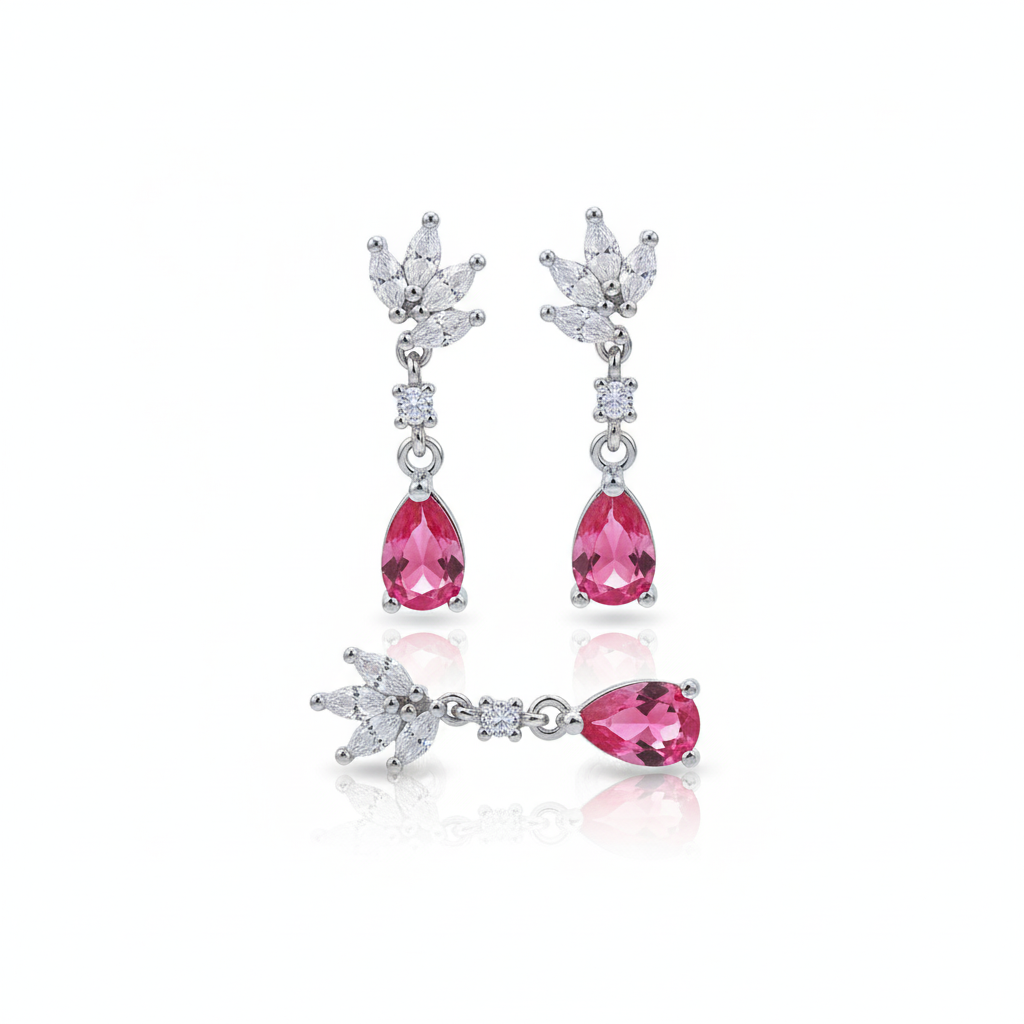 Ruby Drop Earring Set