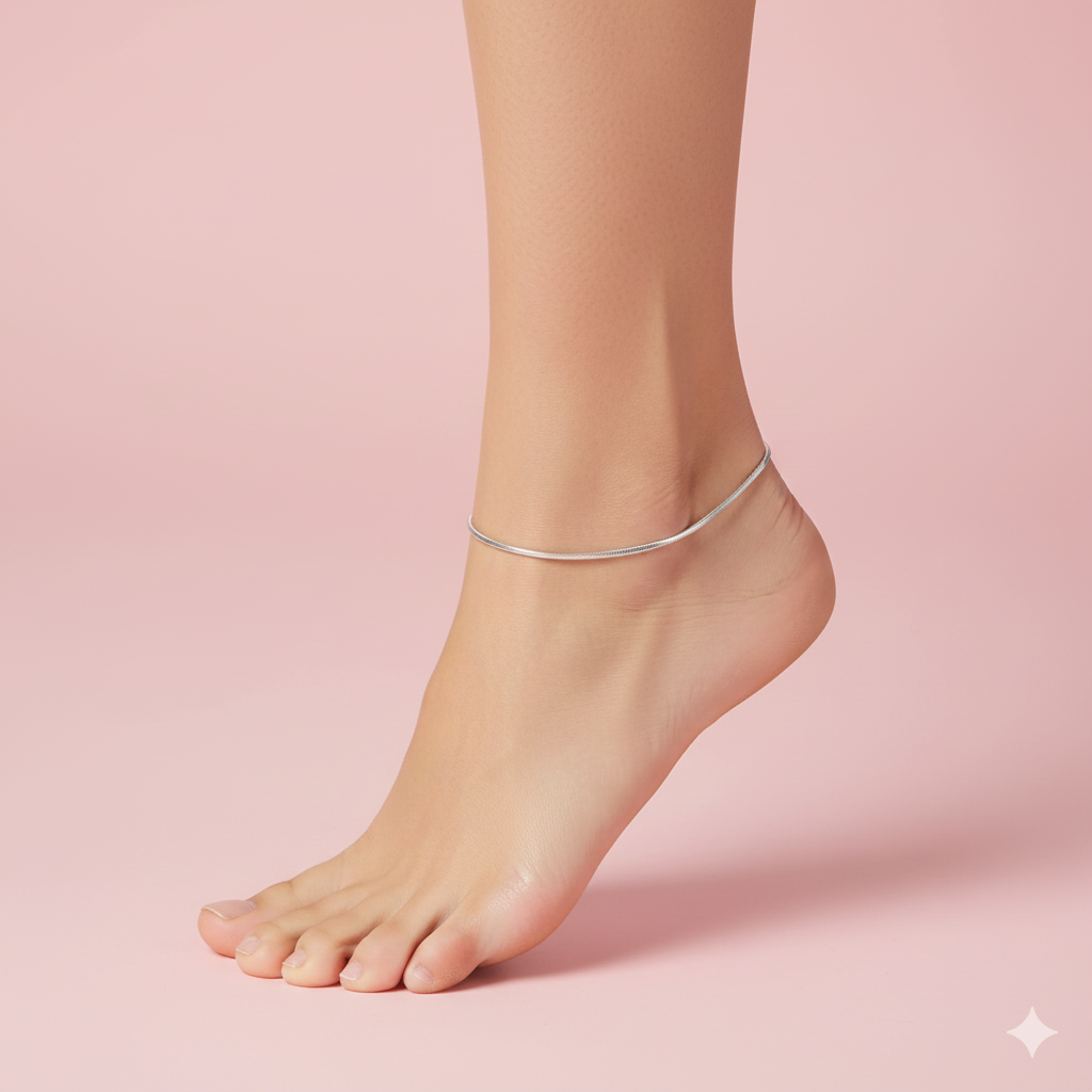 Pureline Sleek Silver Anklet