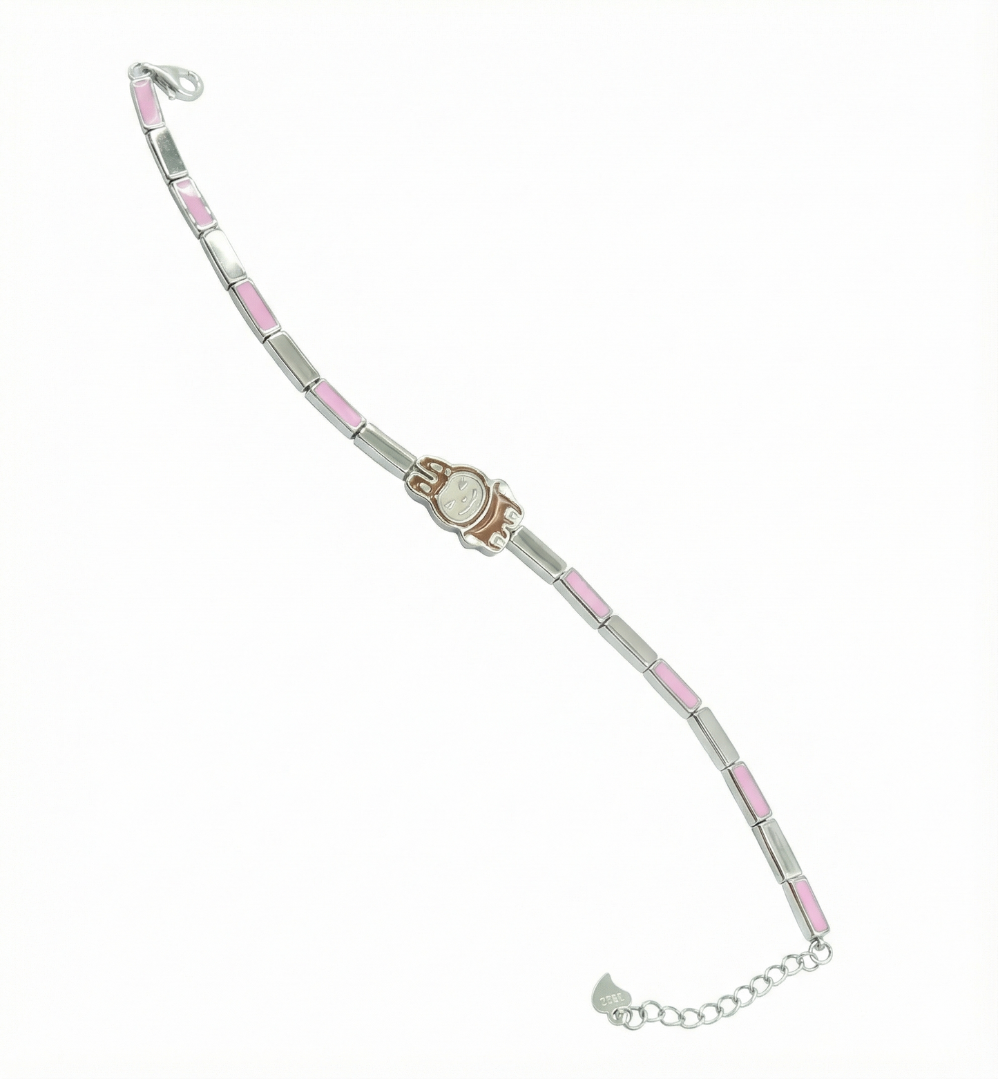 Sterling Silver Pink Bunny Kids Bracelet