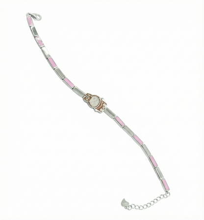 Sterling Silver Pink Bunny Kids Bracelet