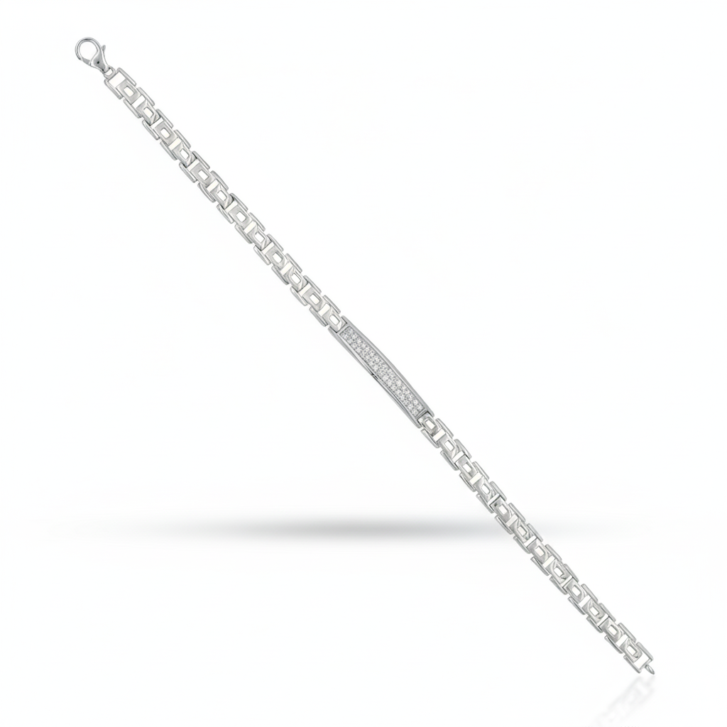 Sterling Silver Men's Cuban Link ID Bracelet