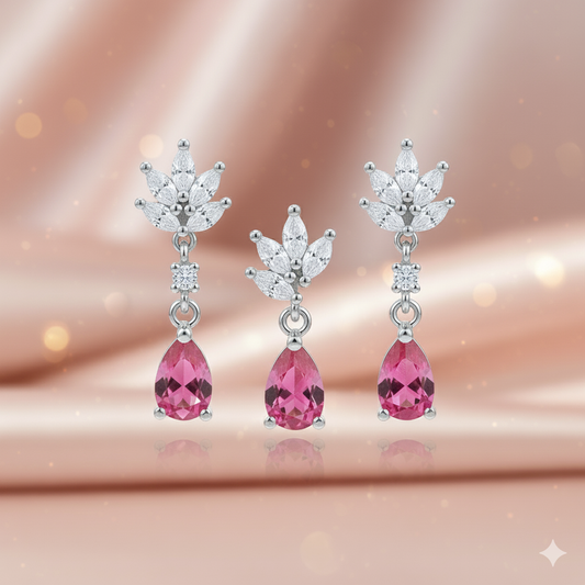 Ruby Drop Earring Set