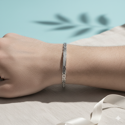 Sterling Silver Men's Cuban Link ID Bracelet