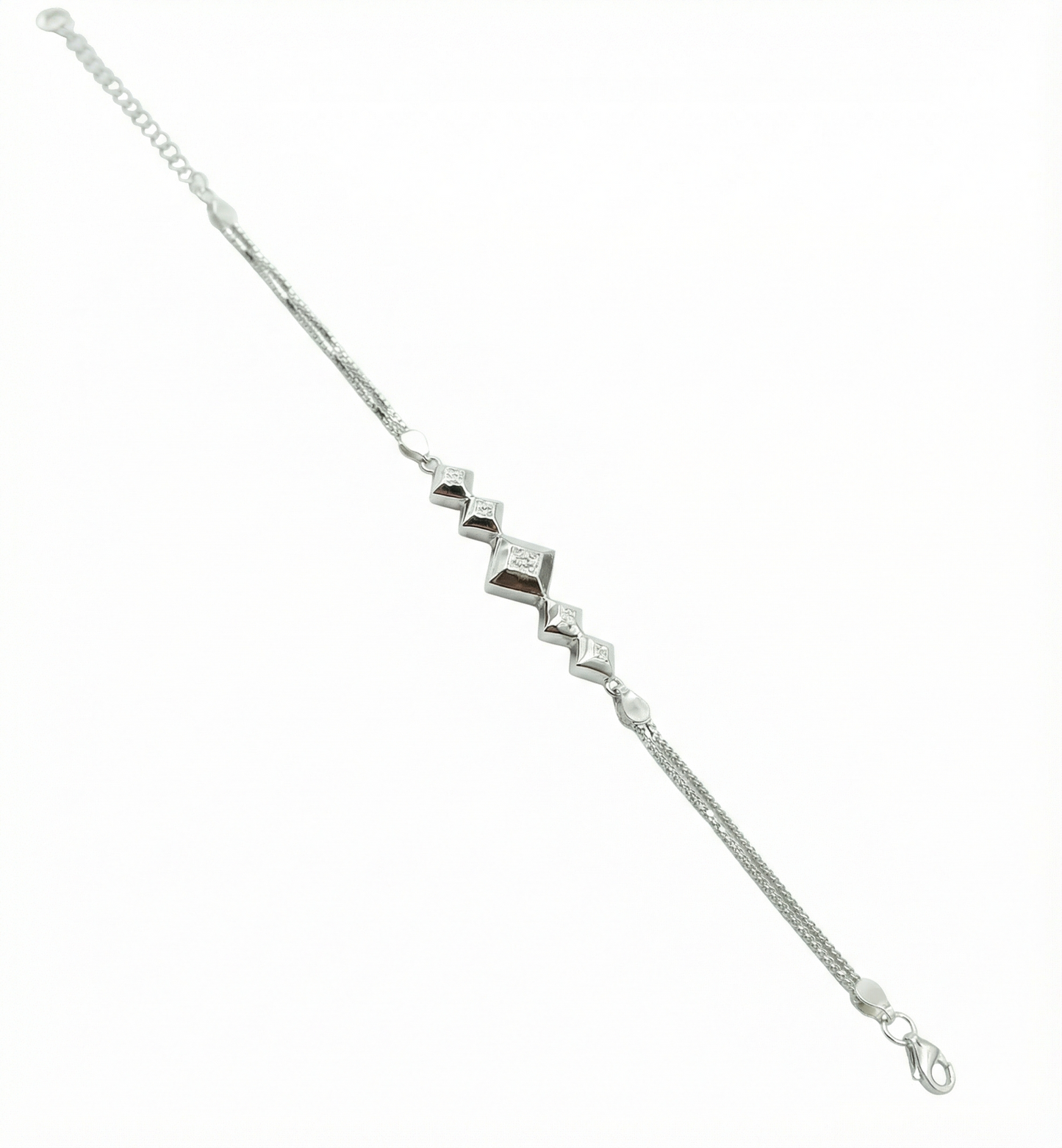 Silver Zigzag Charm Baby Bracelet
