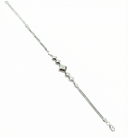 Silver Zigzag Charm Baby Bracelet