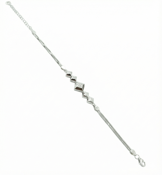 Silver Zigzag Charm Baby Bracelet