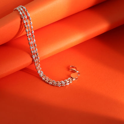 Elegant Triple-Strand Silver Chain Bracelet