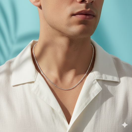 Sterling Silver Box Chain for Men