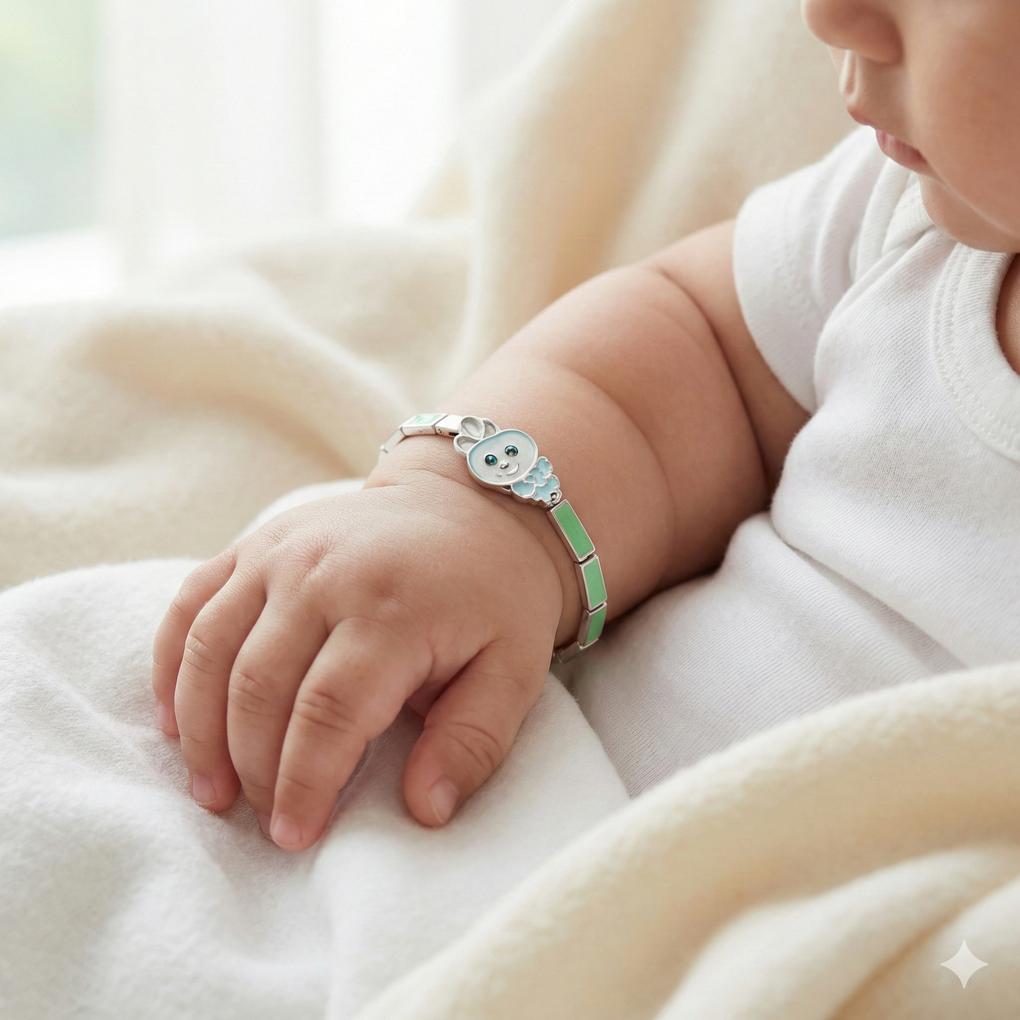 Cute Bear Enamel Baby Bracelet