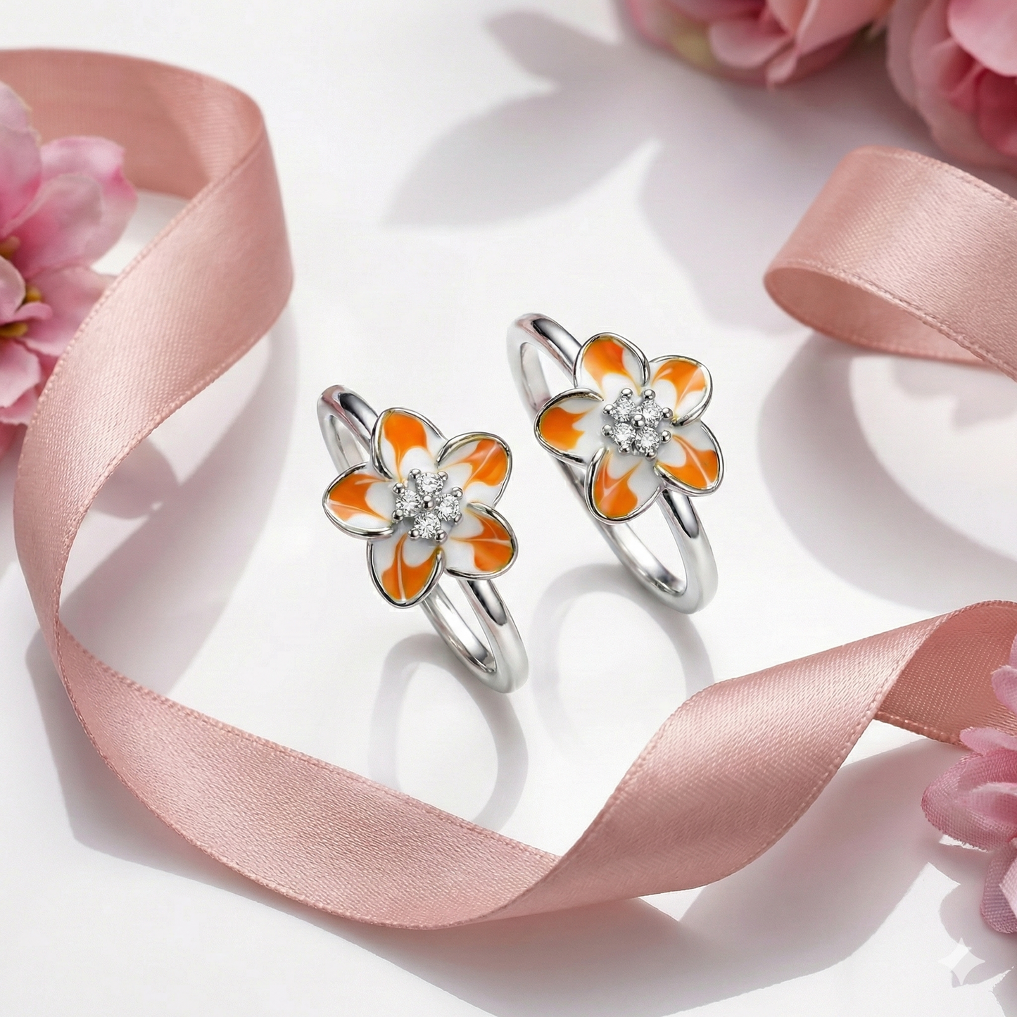 Sunset Petal Toe Rings&nbsp;