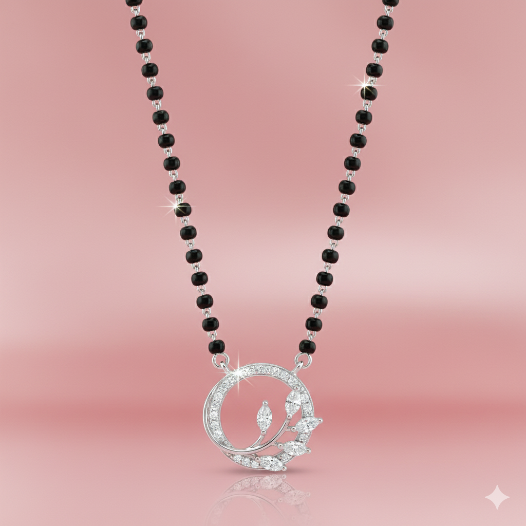 Luminous Orbit Silver Mangalsutra