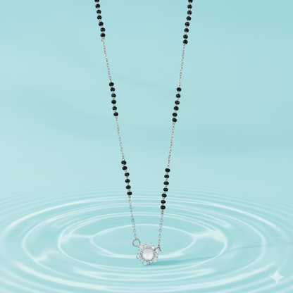 Luna Halo Silver Mangalsutra