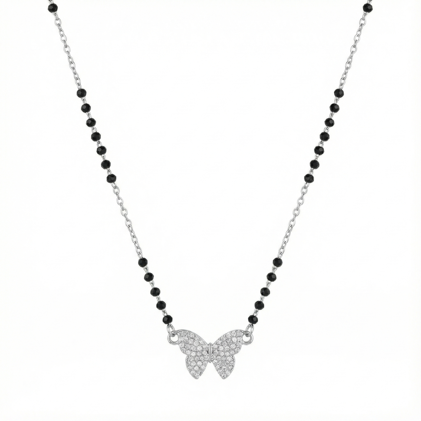 Butterfly Spark Silver Mangalsutra
