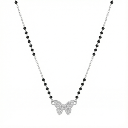 Butterfly Spark Silver Mangalsutra