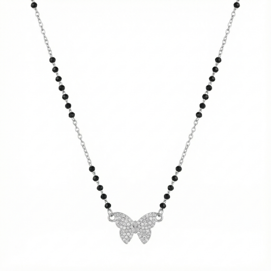Butterfly Spark Silver Mangalsutra