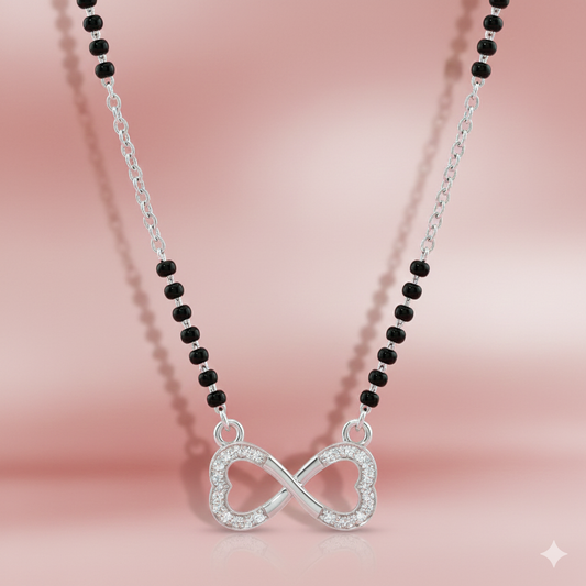 Infinity Embrace Silver Mangalsutra Pendant