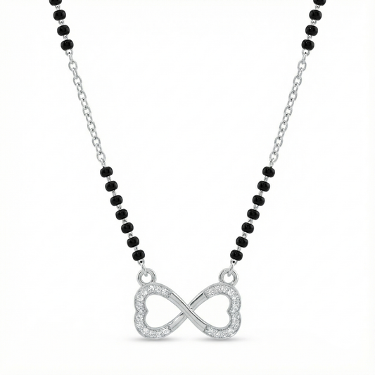 Infinity Embrace Silver Mangalsutra Pendant