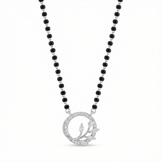 Luminous Orbit Silver Mangalsutra