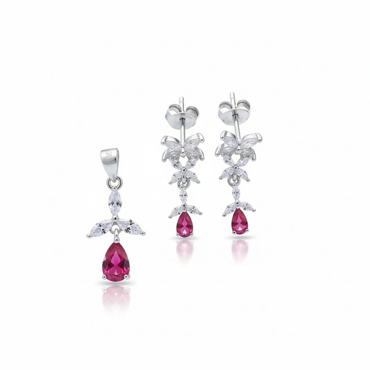 Crimson Aura Pendant Set