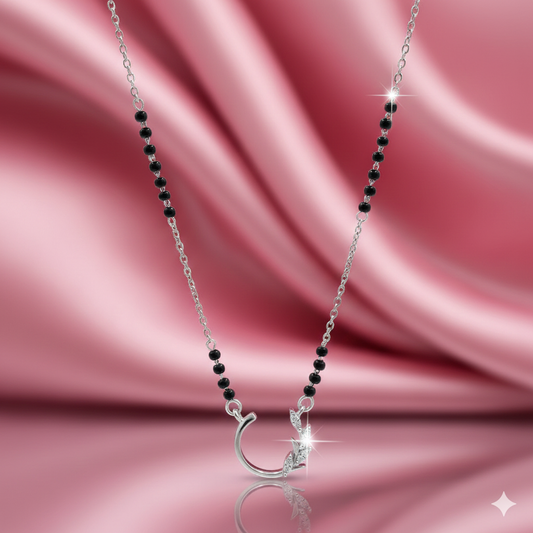 Sacred Curve Leaf Sterling Silver Mangalsutra