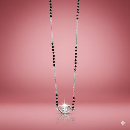 Fluid Orbit Silver Mangalsutra Pendant