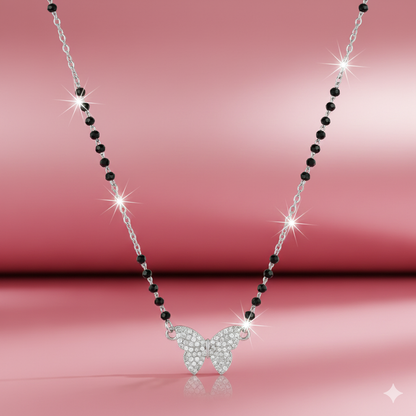 Butterfly Spark Silver Mangalsutra